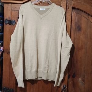 Classic Tan V-Neck Sweater for Men COOFANDY Used SizeXXL